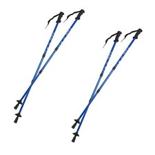 Bâtons de Marche Nordique et de Randonnée Télescopiques 2 paires Bleu 65-135 cm