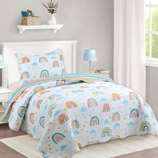 Kids Quilt Bedspread Set Throw Blanket for Teens Girls Boys Bedding Coverlet ...