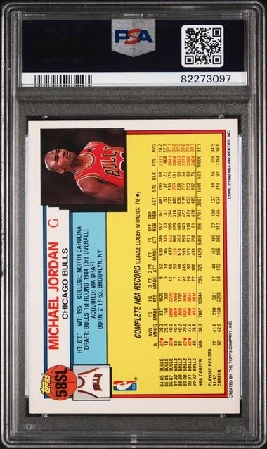 1993 Topps Kenner Starting Lineup Michael Jordan 58SL PSA 6 EX-MT SLU parallel - Image 4 of 4