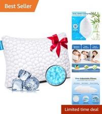Cooling Pillow Standard Size 1 Pack, Adjustable Bed Pillows for Sleeping, Lux...
