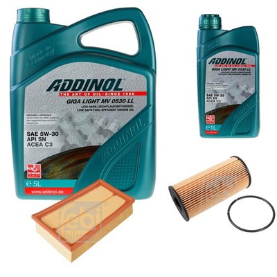 FEBI Inspektionspaket 6L ADDINOL GIGA LIGHT MV 0530 LL für Nissan Qashqai +2 I