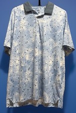 Puma Men  s Golf Polo Shirt Light Blue W/Palm Leaves Size: XL