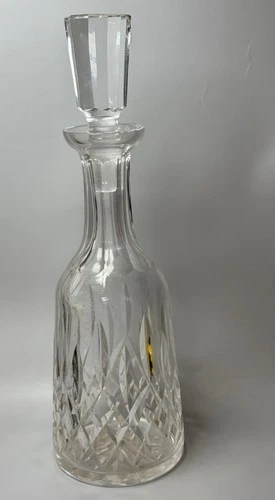Vintage Waterford Crystal Lismore Tall Heavy Decanter With Cut Stopper 13.5"