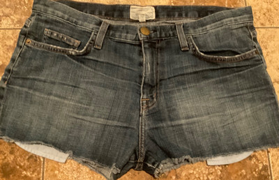 CURRENT ELLIOT DISTRESSED DENIM SHORT CUT-OFFS ( SIZE 28 ) MEDIUM WASH PREOWNED