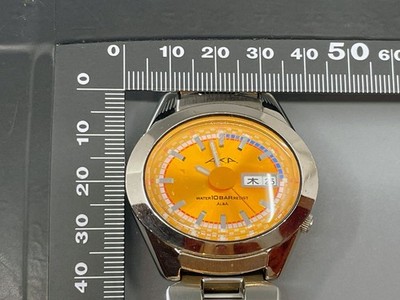 KANJI [Exc+4 w/Box] Seiko ALBA AKA V743-5A10 Day/Date Orange Dial