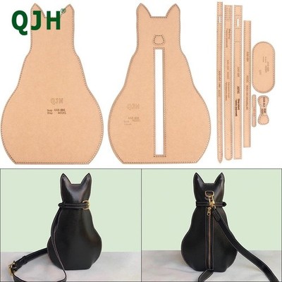 Leather Craft Fashion Ladies Cat Chest Bag Sewing Pattern Kraft Paper Template
