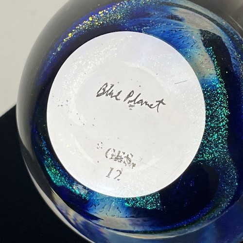 Glass Eye Studio Blue Planet Celestial Serie 2012 Handarbeit Briefbeschwerer - Bild 7 von 8