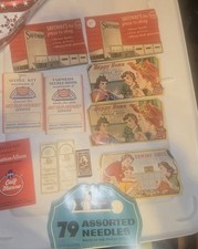 Lot of 12 VINTAGE Sewing Needle Books . See Pics