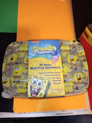 Nickelodeon Sponge Bob SquarePants Meal Prep Containers 20 Pack BPA Free