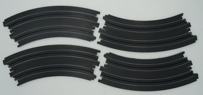 AURORA TOMY AFX 12'' 1/8 CURVE TRACKS ~ 4 PC EXC-MINT ~ WORKS W/ RACEMASTERS, AW