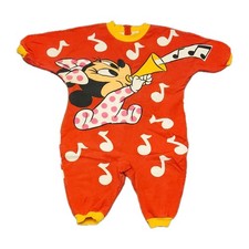 Vintage Baby Minnie Romper All Over Print Jumper 1 Piece 24mo 2T Disney Bubble
