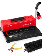 46-Hole Binding Machine Spiral Coil Binder Classic Red,DIY Book Binder Kits