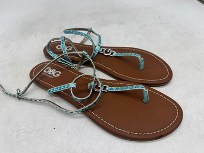 #ad GBG Los Angeles Blossom Sandals Women#x27;s Blue Adjustable Strap Comfort 10 $19.99