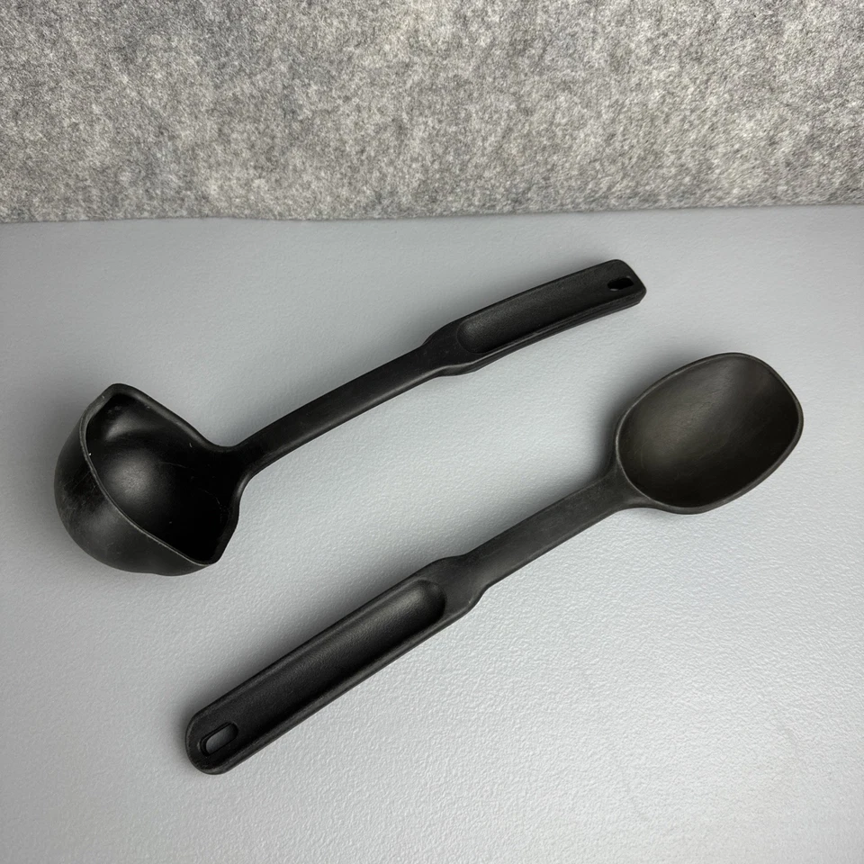 Pampered Chef SET 2 ~Black Nylon Utensils Serving Ladle & Spoon Resistant 425° - Image 2 of 4