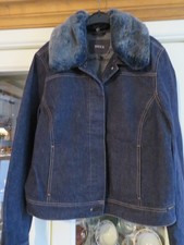 MEXX JEANS JACKET BLOUSON BLUE SIZE 42 REMOVA...