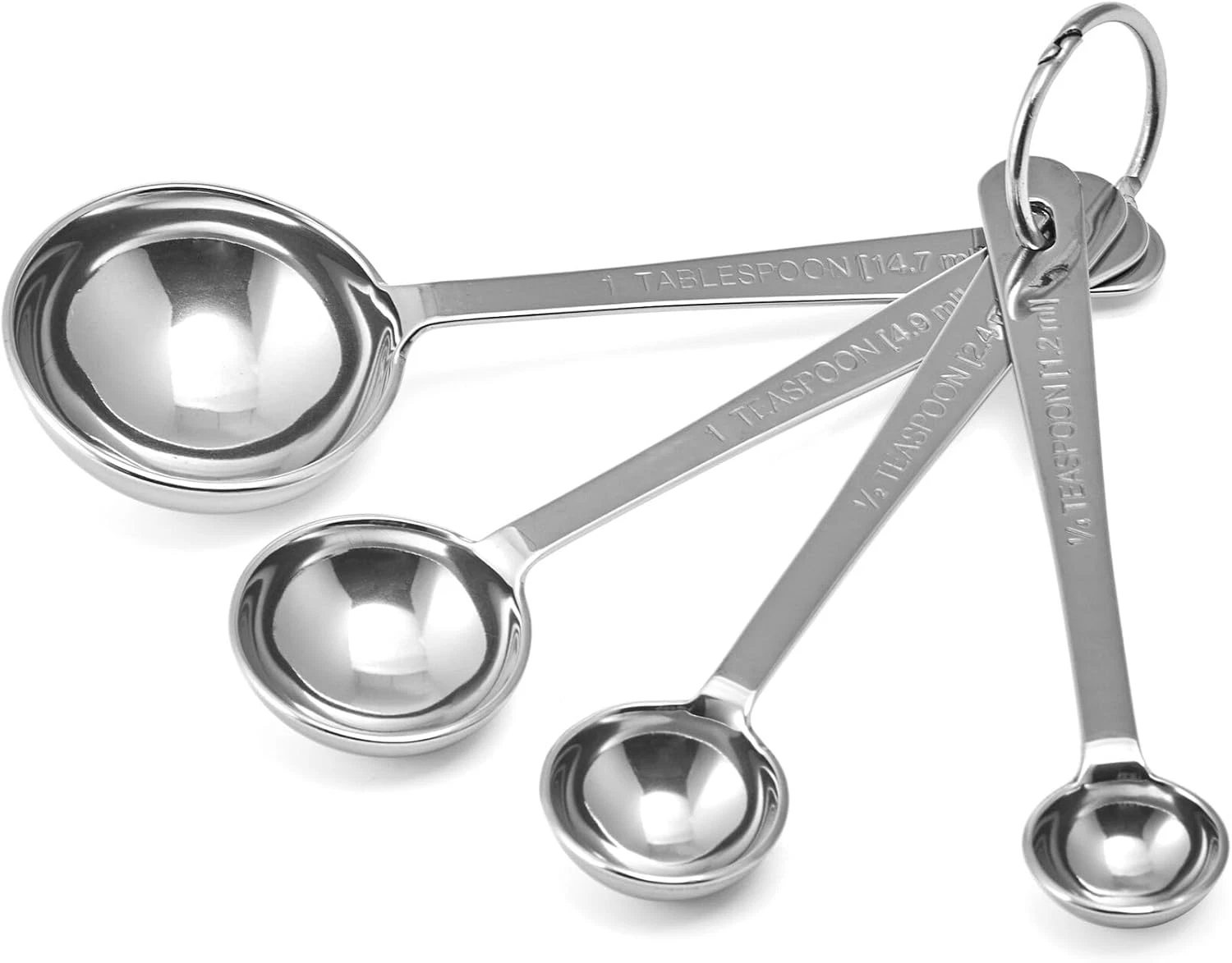 Stainless Steel Measuring Spoons (Set of 4) - 1/4 Tsp, 1/2 Tsp, 1 Tsp, 1 Tbsp -
Opens in a new windo