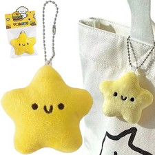 Star Plush Keychain Bag Charm Key Ring Backpack Star Pendant 8 x 7.5cm