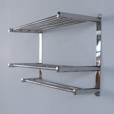3 Layers Bathroom Wall Mounted Towel Rack Towel Rack for Hotel Stainless Steel