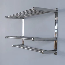 3 Layers Bathroom Wall Mounted Towel Rack Towel Rack for Hotel Stainless Steel