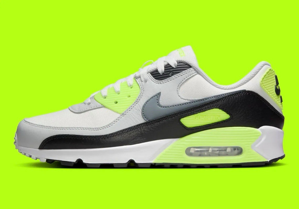 Nike Air Max 90 GORE-TEX ホワイト/グリーン/ブラック Nike Air Max 90 GTX Gore-Tex White Cool Grey Volt Shoes FD5810-102