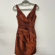 Vintage Impressions Bridal Women's 4 Gold Sparkle Bronze Sleeveless Midi Dress