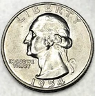 1954 -D Choice BU Uncirculated Washington 90% Silver Quarter - 1398