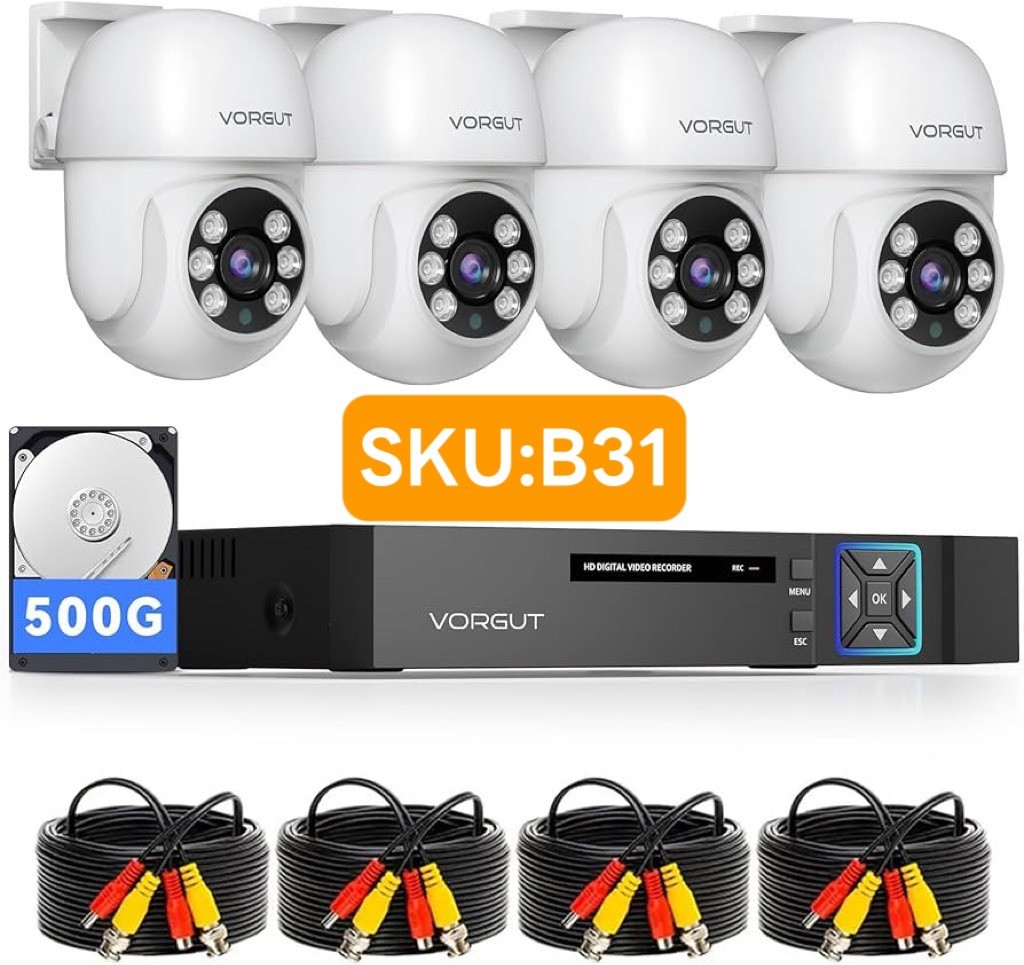 4 Pan Tilt Cam 360 View 500gb Hdd