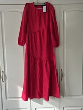 Trendyol A-line Crew Neck Cottonblend Dress, Red Size 8 BNWT