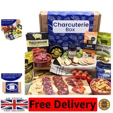 Charcuterie Gift Box Gift, Meat, Cheese, and 6 Other Gourmet Food Hamper Trea...