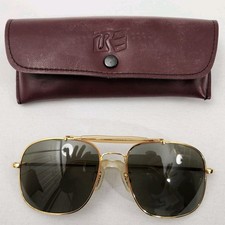 Randolph Engineering Sportsman 23k Gold Tan Aviator Sunglasses  Case