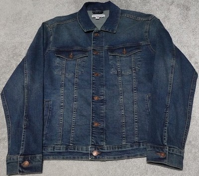 English Laundry Denim Trucker Jacket Men's Medium Blue Medium Washed Casual