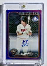2024 Topps Pro Debut - Cole Carrigg #PD-9 Purple Foil Autographs /299 (AU, RC)