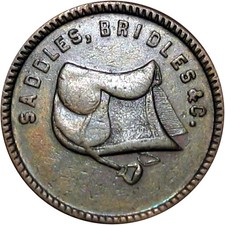 Watertown Wisconsin Civil War Token Chas Goeldner Saddle Children's Carriages