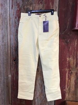 Gloria Vanderbuilt Amanda Yellow Original Slimming Jeans womans sz 14 average r1