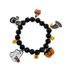 Halloween Beaded Bracelets for Women - Pumpkin Ghost Bat Haunted House Witch Hat
