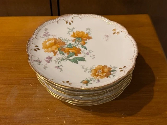8 Limoges 7.5 inch Floral Pattern Plates - A.K. France - Image 2 of 3