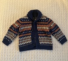 JANIE and JACK Shawl Collar Cardigan Sweater Fair Isle Winter 2T