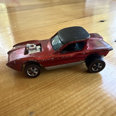 Vintage Hot Wheels Redline PYTHON Orange Full Black Roof Dark Interior Genuine