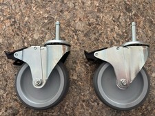 2 New Invacare Colson 5"stem swivel casters w!brakes!