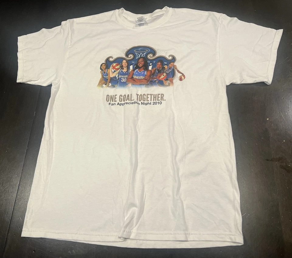 Camiseta de baloncesto 2010 WNBA Washington Mystics Fan Appreciation XL CON 2 AUTOS Foto 2 de 4