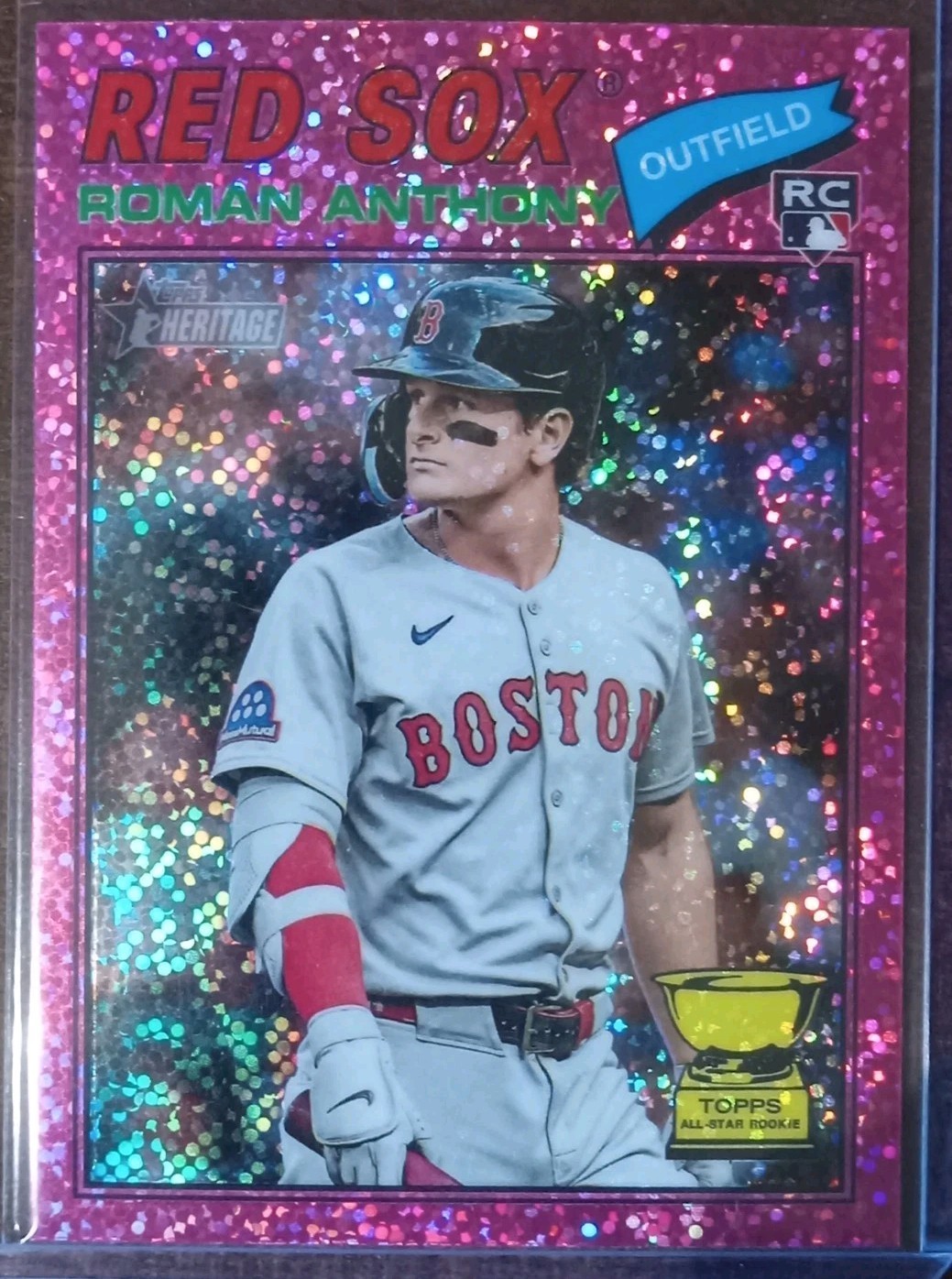 2026 Topps Heritage - Roman Anthony #86 Chrome Pink Sparkle Refractor (RC)