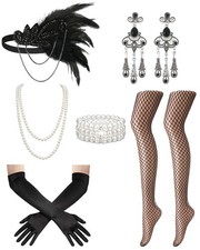 1920s Flapper Costume Accessories for Women Set Roaring 20s Great Gatsby Masq...