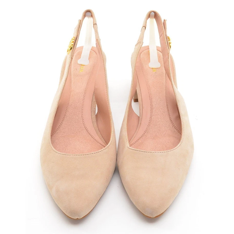 Womens Cole Haan Go To Block Heel Slingback Pump 9 B Tan Suede Slip On Shoes New - Image 3 of 4