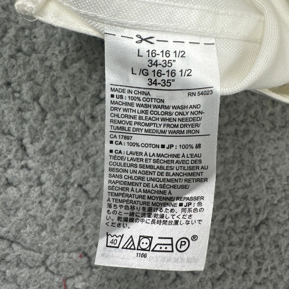 Banana Republic Non-Iron Slim Fit Dress Shirt Men Large 16-16.5 34-35 White - Image 3 of 4