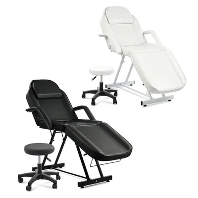 VONLUCE Massage Table Bed Terapy Tattoo Salon Pedicure Facial Massage Chair Bed W/Stool