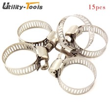 15 3/4"-1" Adjustable Stainless Steel Drive Hose Clamps Fuel Line Worm Clip