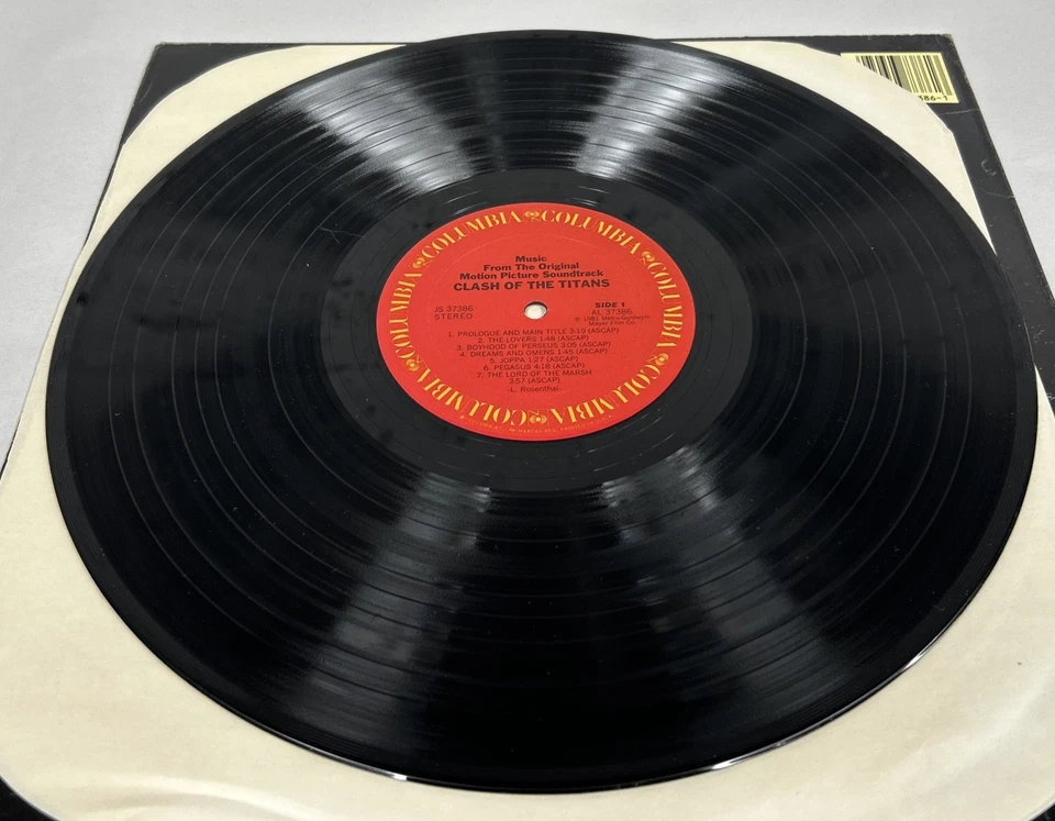 CLASH OF THE TITANS SOUNDTRACK LP RECORD VINYL 1981 COLUMBIA JS 37386 Foto 3 de 4