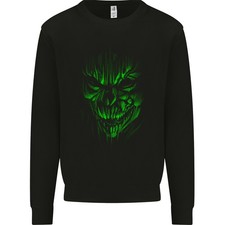 Demone Teschio Diavolo Satana Grim Reaper Gotico Bambini Maglia Sportiva