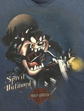 Vintage Harley Davidson Looney Tunes 2 Sided Tee Shirt Taz SM 1990's Moyorcycle