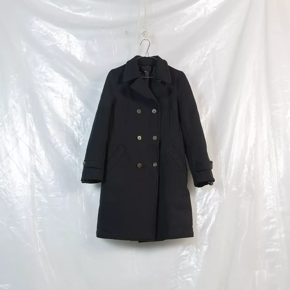ROBE DE CHAMBRE COMME DES GARCONS black boiled polyester double